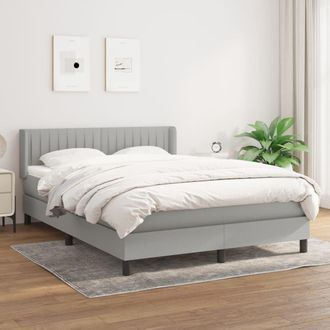 vidaXL Vidaxl - Cama Box Spring Con Colch&oacute;n Tela Gris Claro 140x190 Cm