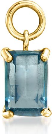 RS Pure by Ross-Simons London Blue Topaz Hoop Charms in 14kt Yellow Gold