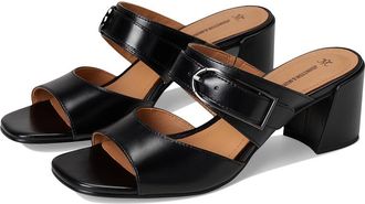 Johnston & Murphy Everly Buckle Slide Womens Sandals Black : 9.5 M, Leather