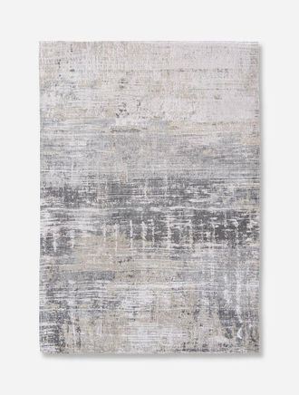 Louis De Poortere Streaks Design - Alfombra Abstracta Atlantic - Hecha En B&eacute;lgica - Acabado A Mano - Antideslizante Natural - Algod&oacute;n - Poli&eacute;ster - Gris Coney - 140 X 2