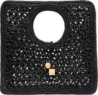 Jacquemus Handbags, female, Black, Size: ONE SIZE Small Square Spiaggia Bag