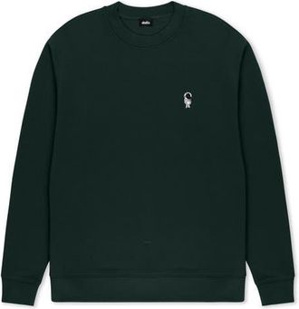 Dalix Astronaut Relaxed Midweight Fleece Crewneck Sweatshirt in Pine Green at Nordstrom, Size Xx-Large