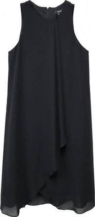 Karen Kane Sleeveless Draped Crossover Dress In Black