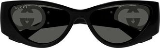 Gucci GG1824S001 Cat-Eye with Stone Detailing Sunglasses - Black