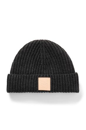 Loewe Logo-Appliquéd Ribbed Cashmere Beanie
