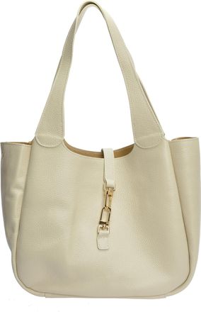 Roberta M Beige Rundleer Tas
