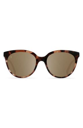 Raen Optics Lily 54mm Polarized Cat Eye Sunglasses in Almond Tortoise/Alpine Mirror at Nordstrom