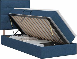 vidaXL Cama Con Almacenamiento Y Colch&oacute;n Azul 100 X 200 Cm Tela Vidaxl