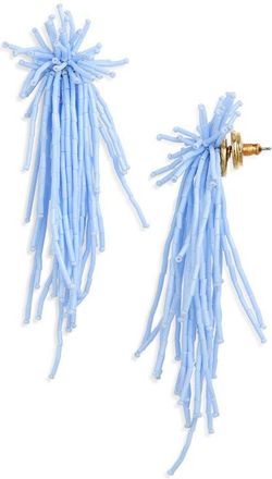 Oscar De La Renta Firework Beaded Tassel Earrings in Denim Blue at Nordstrom
