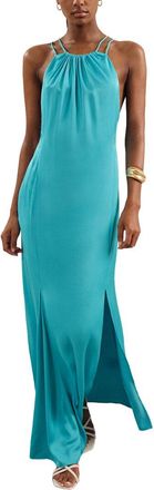 Reiss Tallie Satin Halter Neck Dress
