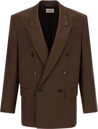 Saint Laurent Blazers - Heren - Business blazers - Bruin - 2XL - Leer - Kostuums
