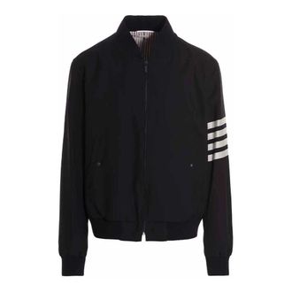 Thom Browne Bomber 4 Bar - Heren - Bomber jackets - Blauw - S - Wol - Jassen