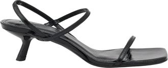 Anine Bing Schoenen, Dames, Zwart, 38 EU, Leer, Zwarte leren stiletto sandalen