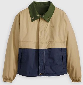 Levi's Mens Rex Color Block Zipped Pocket Waxed Jacket - Gold/Brown - Size: Regular/36