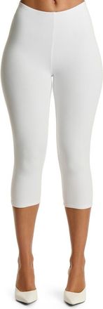 Naked Wardrobe Smooth Sculpt Crop Leggings in White at Nordstrom, Size X-Large