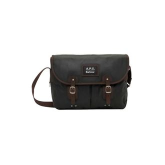Barbour Bolso mensajero de sarga de algod&oacute;n encerado - Bags - Mujer - Negro - ONE SIZE