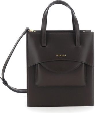 Hidesins Flap J Brown Handbag With One Front Flap Pocket And Adjustable And Removable Shoulder Strap In Leather Woman