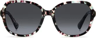 Kate Spade New York Eliza 57mm Geometric Sunglasses in Green Pink Havana/dark Grey at Nordstrom