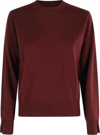 Seventy Bordeauxrode Trui met Halslijn en Lange Mouw - Dames - Ronde hals truien - Rood - XL - Truien & Vesten