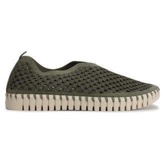 Ilse Jacobsen Tulip 3275 Textile Womens Slip On Shoes - Army - Size:UK 4