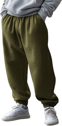 Generic Mens Casual Trousers Solid Elasticated Waisted Trouser with Multi Pockets Athletic Relaxed Jogging Joggers Pants Fashion Loose Workwear Pant Outdoor L