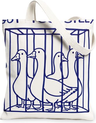 Generic Ducks Canvas Tote Bags, Cute Animal Print Reusable Grocery Bags, Summer Lightweight Washable Shoulder Strap Canvas for Groc, White, 13x15 Inch