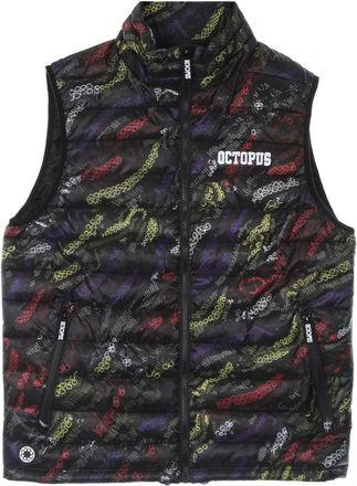 Octopus Zwarte Mouwloze Donsvest Jas - Heren - Bodywarmers - Veelkleurig - L - Polyester - Jassen