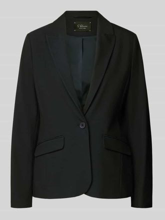 s.Oliver Black Label Regular Fit Blazer mit Viskose-Anteil in Black, Gr&ouml;&szlig;e 34