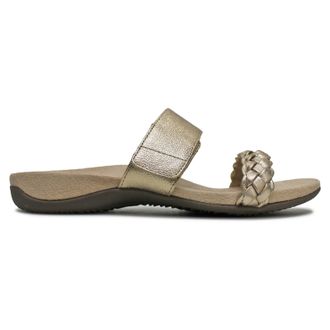 Vionic Jeanne Leather Womens Comfort Sandals - Gold - Size:UK 6.5