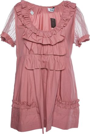 Moschino ruffled cotton top - women - Cotton - L - Pink