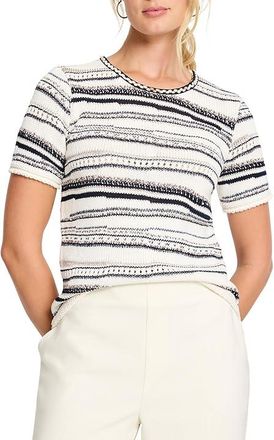 Nic+Zoe Shoreline Mix Knit T-Shirts Womens Sweater Neutral : XL (US 16-18), Cotton/Nylon/Polyester