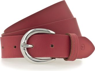 Tamaris Lederg&uuml;rtel TAMARIS, Damen, Gr. 75, rot, Rindsleder, unifarben, Basic, G&uuml;rtel Lederg&uuml;rtel, mit gl&auml;nzender silberfarbener Schliesse