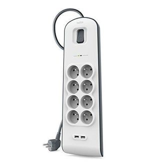 Belkin Bsv804ca2m Regleta Parasurtidas Blanco Y Negro 8 Tomas