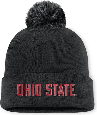 Nike Ohio State Peak Nike Unisex College Cuffed Beanie in Black | NC1600AOH-708