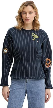 Never Fully Dressed Barrel Sweatshirt - Dames - Blouses & Shirts - Blauw - Maat: XS Katoen