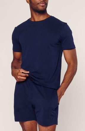Petite Plume Pima Cotton Pajama Shorts in Navy at Nordstrom, Size X-Large