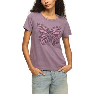 Lucky Brand Lace Embroidered Butterfly Cotton T-Shirt in Rhapsody at Nordstrom, Size X-Large
