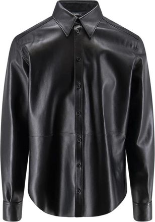Dolce & Gabbana Jassen Black - Heren - Leren en Su&egrave;de Jassen - Zwart - M - Leer - Jassen