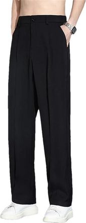 Generic Men Elegant Sewing Suits Loose and Up Clothing Wrapped with Liquids Trousers 818 Black M