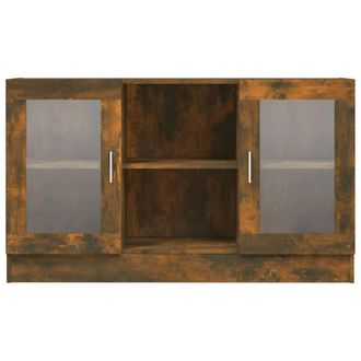 Berkfield Home Vitrine Cabinet Smoked Oak 120x30.5x70 cm Engineered Wood in Brown