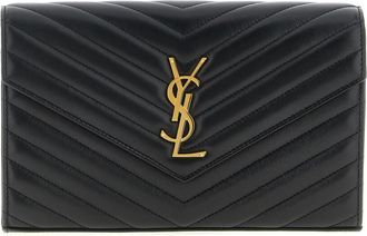 Saint Laurent Cassandre Portafogli Nero-Donna