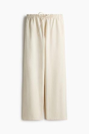 H&M Denim Pull-on Trousers in Light Beige/striped at Nordstrom, Size Xx-Large