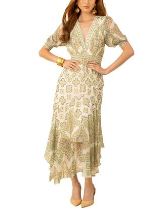 Hale Bob Hale Bob Silk-Blend Malaya Midi Dress