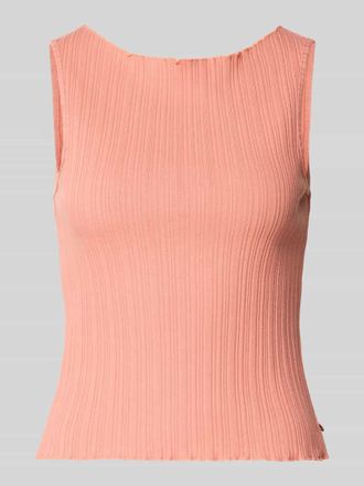 Scotch & Soda Stricktop mit Strukturmuster und Rundhalsausschnitt in Koralle, Gr&ouml;&szlig;e XL