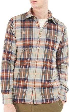 Barbour Waterfoot Thermo Weave Plaid Button-Up Shirt in Olive at Nordstrom Rack, Size X-Large