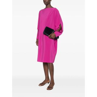 Gianluca Capannolo Margarita Slit-sleeve Boat-neck Midi Dress