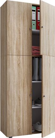 ebuy24 Vcm Armario De Madera Armario Con 5 Compartimentos Y Puertas Giratorias Dimensiones Aprox. B. 70 X Al. 184 X T. 40 Cm - Lona (roble Sonoma (s&auml;gerau))