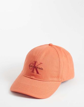 Calvin Klein Jeans - Cappellino con visiera arancione ricamato