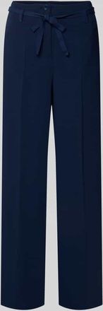 More & More More & More Hose mit Bindeg&uuml;rtel und B&uuml;gelfalten in Marine, Gr&ouml;&szlig;e 34
