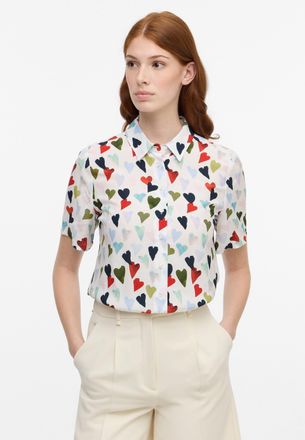 Eterna Hemdbluse ETERNA REGULAR FIT, Damen, Gr. 38, bunt (wei&szlig;, mehrfarbig), 100% Viskose, Blusen Hemdbluse